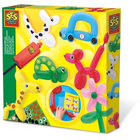 SES - Ballonnen vouwen - 10 vouwballonnen - met pomp en stickers