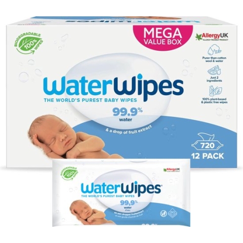 WaterWipes Billendoekjes Bio - 12 x 60 stuks - 720 doekjes