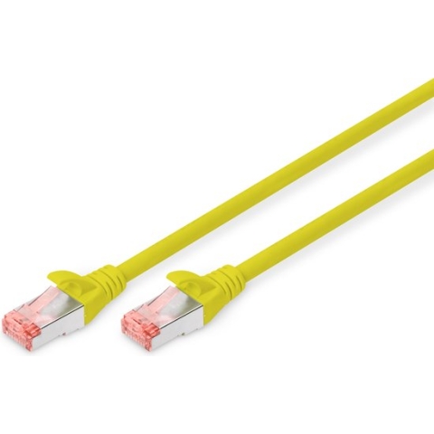 Digitus DK-1644-030/Y RJ45 Netwerkkabel, patchkabel CAT 6 S/FTP 3.00 m Geel Halogeenvrij, Verdraaide paren, Snagless, V