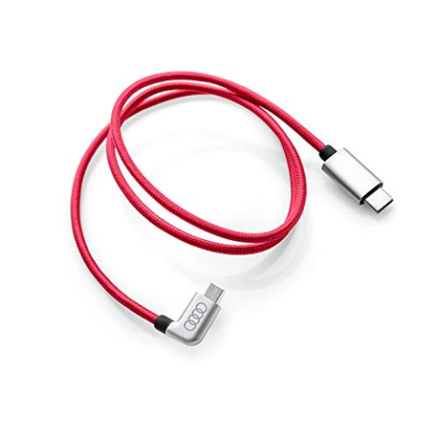 Audi 8S0051435J oplaadkabel USB-C naar micro-USB-kabel hoek rood