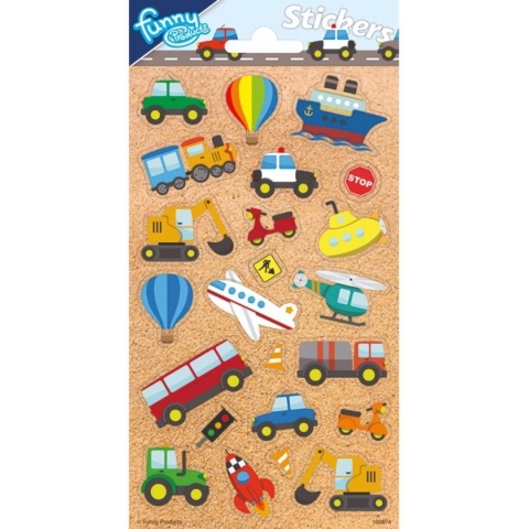 Funny Products Stickers Voertuigen 20 X 10 Cm Papier 23 Stuks