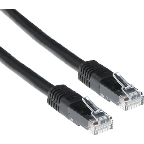 ACT Zwarte 0,5 meter U/UTP CAT6 patchkabel met RJ45 connectoren IB8900
