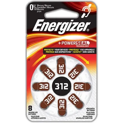 312 bruin 8x hoortoestel batterijen Energizer