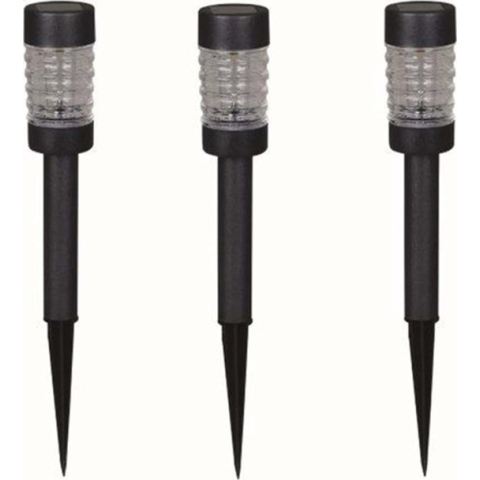 Luxform - Rennes - Tuinlampen 3 stuks - Solar 5 Lumen - RVS Antraciet - Werkend op zonne-energie