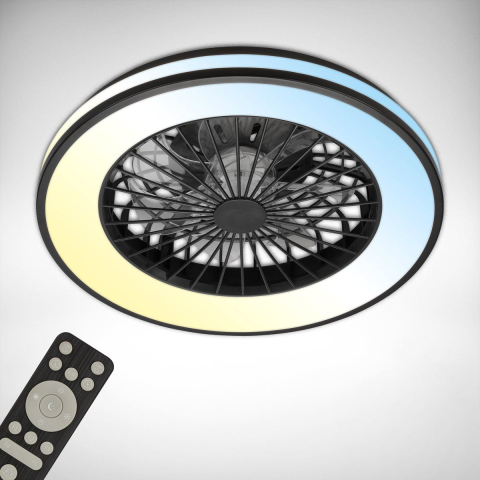 BRILONER Plafondventilator met LED-licht (Zwart)