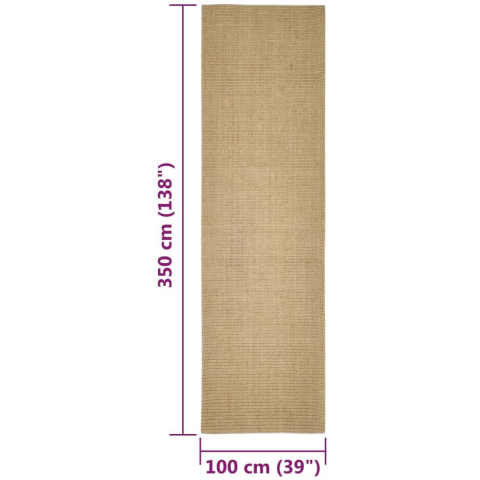 VidaXL Sisalmat voor krabpaal 100x200 cm