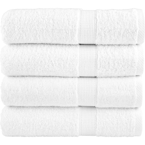 VidaXL Handdoeken solund 4 st 600 g/m² 50x100 cm wit