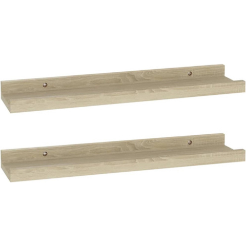 VidaXL Wandplanken 2 st sonoma eiken 40x9x3 cm