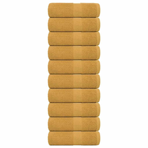VidaXL Gastendoekjes frogn 10 st 30x50 cm 360 g/m² goud