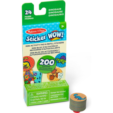 Melissa & Doug sticker wow! mini activity pad en 200+ navulstickers - dinosaurusstickers
