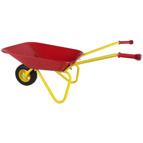 Kids Globe kruiwagen rood/geel metaal 79cm