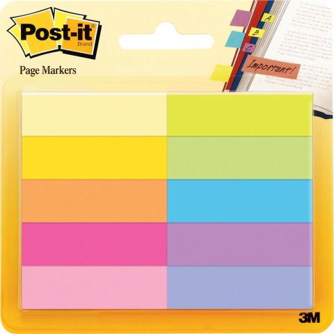 Indexen Post-it 670-10AB papier15x50mm zelfklevend assorti 500 stuks
