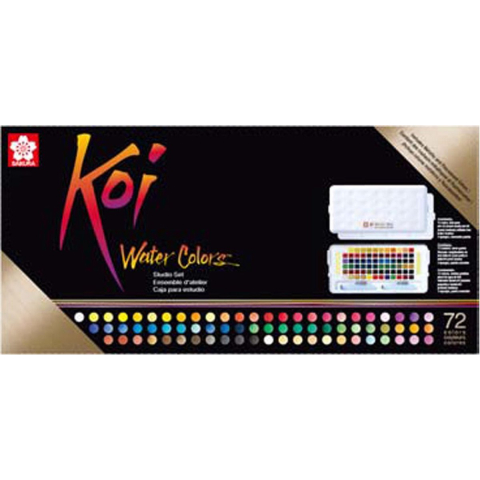 Sakura koi water colors studio set | 72 halve napjes