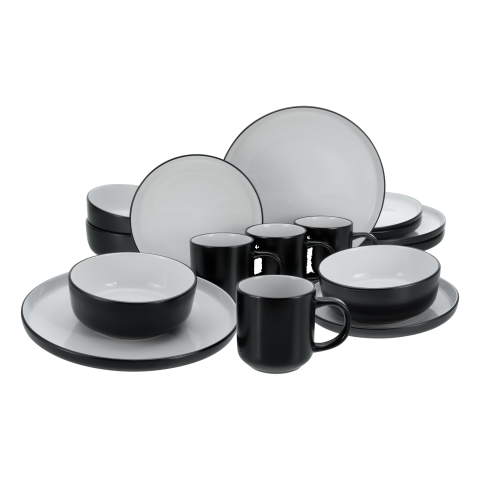 CREATABLE Serviesset Nordic Cool Black (16-delig combi-servies)