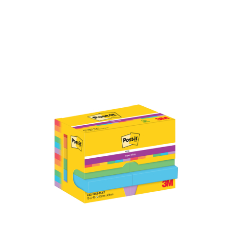 Post-it Super Sticky Super sticky notes post-it 622-12ss-play 47.6x47.6 mm effen
