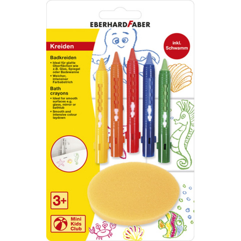 Eberhard Faber ef-524105 badkrijtjes met spons 5 stuks
