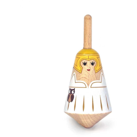 Griekse houten tol: Athena. 3,5x3,5x8
