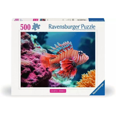 Merkloos / Sans Marque Ravensburger legpuzzel colorful animals rode koraalduivel, 500st.