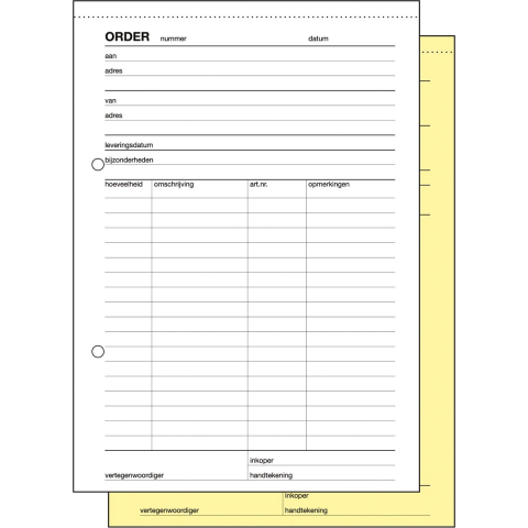 Sigel orderblok - expres - a5 - 2x50 vel - zelf kopiërend - si-30220