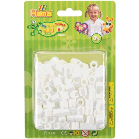 Hama maxi beads strijkkralen 250 stuks wit