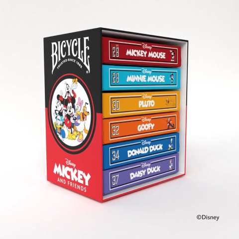 Bicycle disney classic mickey & friends collection (6 decks) - poker - boxset