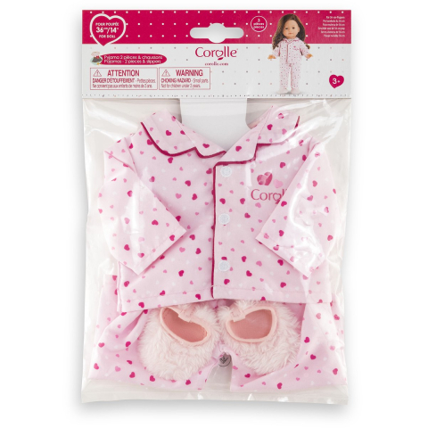 Corolle Ma poppenpyjama en slofjes - hartjes - 36cm