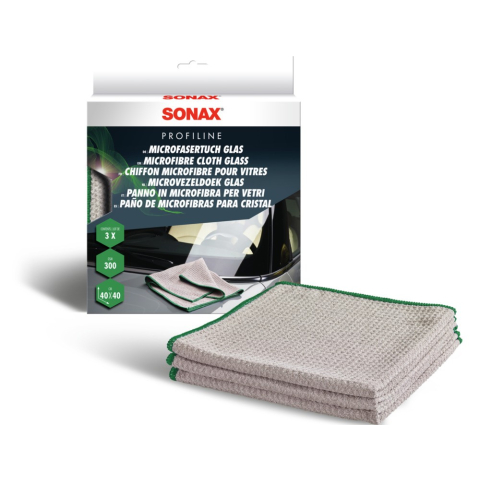 SONAX microfasertuch "glas" microfiber cleaning cloth 3pcs.