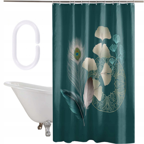 Wicotex douchegordijn 180x200 textiel Ginko blauw