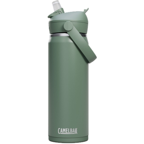 Camelbak thrive flip straw drinkfles - 600 ml - rvs - met rietje - isolatie waterfles - groen