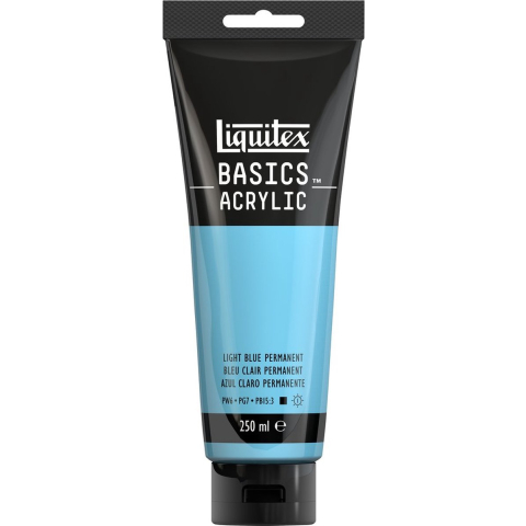 Liquitex 88700247 basics acrylverf permanent light blue permanent - 250 ml | kunstenaars acrylverf | middelmatige viscositeit | heldere blauwtint voor schilderen & canvas