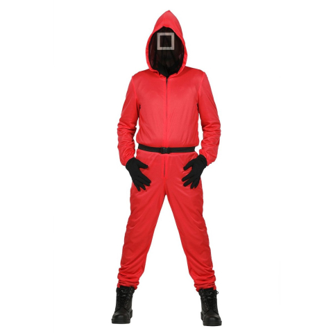 Squid Game kostuum + masker vierkant