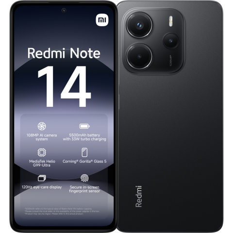 Xiaomi Redmi Note 14 - 4g Midnight Zwart + Buds 6 Lite 128 Gb