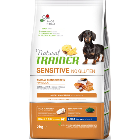 7kg Sensitive No Gluten Adult Small Zalm Natuurlijk Trainer