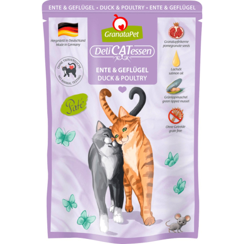 12x85g GranataPet DeliCatessen Eend & Gevogelte Kattenvoer