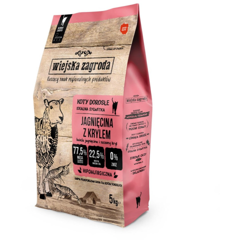 5kg Wiejska Zagroda Kat Lam met Krill Kattenvoer droog