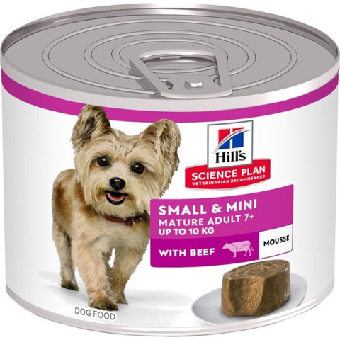 24 x 200 g Hill's Science Plan Mature Small & Mini Mousse rund hondenvoer nat
