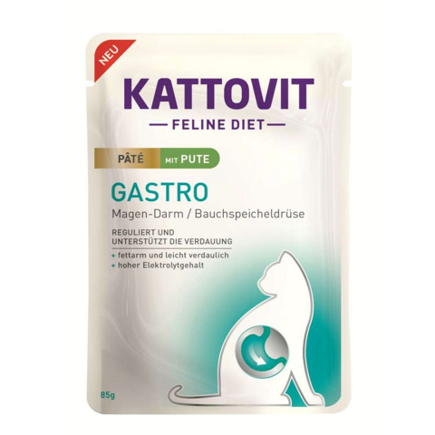30x 85g Kattovit Gastro Paté met kalkoen, nat kattenvoer