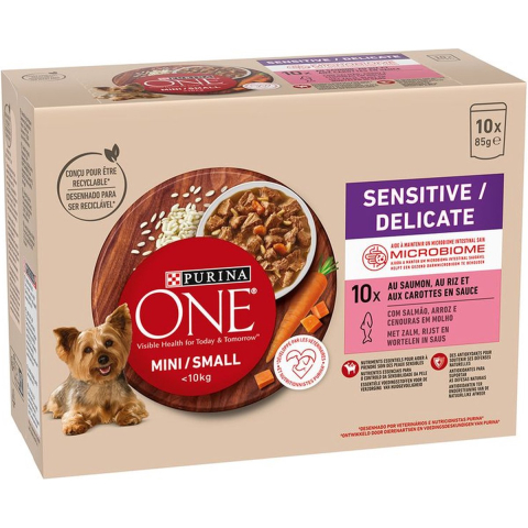 20 x 85 g PURINA ONE Mini Sensitive-Delicate Zalm hondenvoer nat