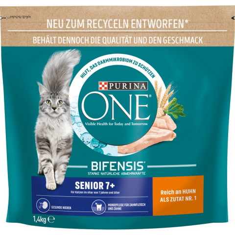 2x 1,4kg Purina One Senior 7+ droog kattenvoer