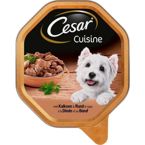 14x150g Landragout Kalkoen/Rund/Kruiden Cesar Hondenvoer Multipack