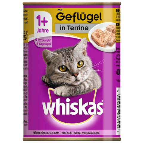 Whiskas 1+ Blikken  24 x 400 g - Gevogelte in Terrine