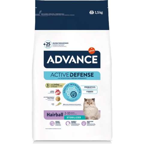 1,5kg Advance Gesteriliseerd Haarbal Kattenvoer droog