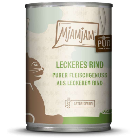 6x400g MjAMjAM puur vlees heerlijk puur rund kattenvoer nat