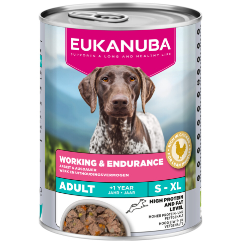 Dubbelpak: 12x400g Eukanuba Special Care Adult Working & Endurance Hundefutter nass