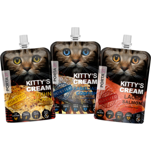 9x90g Kitty's Cream (3 soorten) Porta 21 Kattensnacks