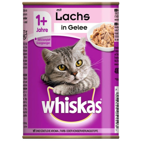 24x400g 1+ Zalm in Gelei Whiskas Kattenvoer