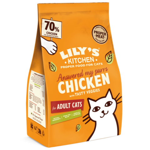 2x800g Lily's Kitchen Delicious Chicken Complete Adult Dry Kattenvoer