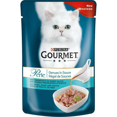 26x85g Tonijn in Saus Gourmet Perle Sauce Delight Kattenvoer