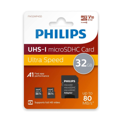 Philips MicroSDHC 2-Pack 32GB Class 10 U