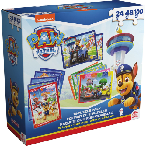 Puzzelpack Paw Patrol 12 Pack  5x24 Pieces, 5x48 Pieces, 2x100 Pieces